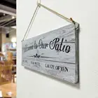 Welcome Family Gray Our Patio Rustic Funny Farmhouse Home Hanging Welcome Wood Signs Decorate Wall For Every Family