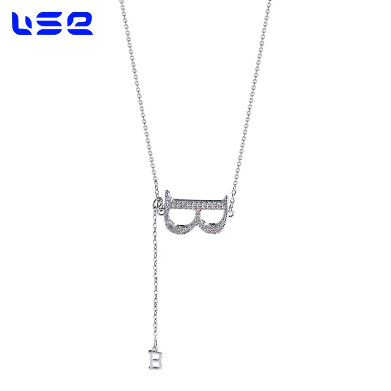 New Korean luxury personalized temperament zircon letter B stainless steel fashion jewelry necklaces