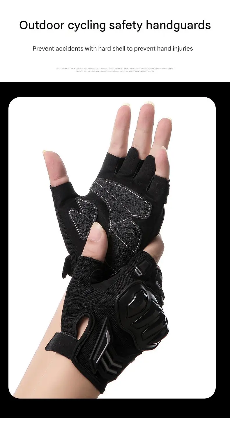 Men's Half-Finger Summer Gloves for Outdoor Racing Anti-Slip Breathable Riding Gear High Wear-Resistance for Motorcycle Racing