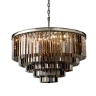 Island Lamp Custom Modern Luxury Hotel Villa Crystal Chandelier Black Dining Room Kitchen Island Ceiling Lamp