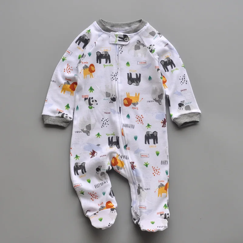 manufacturer newborn girl boy footed zipper pajamas up cotton footie sleeping pajamas baby pajamas that zip from bottom to top