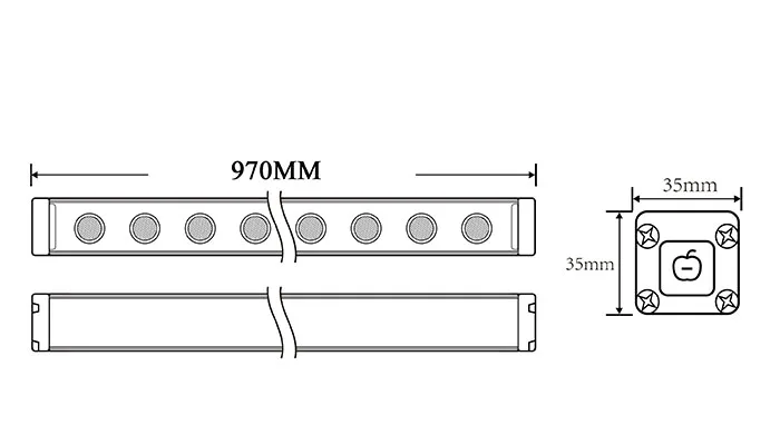 size of wall washer 