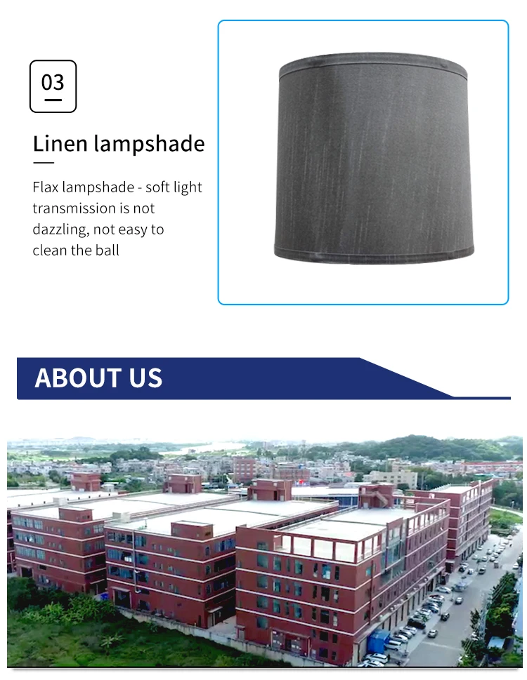 Simple style hotel bedroom light grey linen table lamp