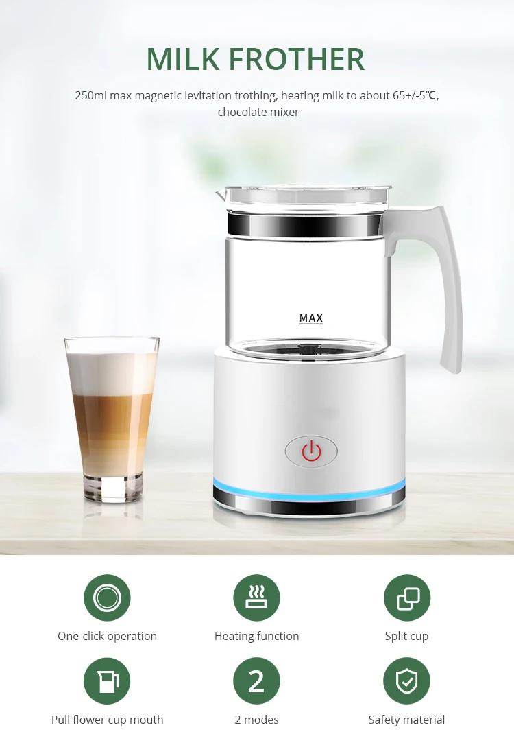 Electric Milk Frother Steamer Machine Automatic Milk Foam Maker and Warm Heater for Latte Coffee Cappuccino and Hot Chocolate