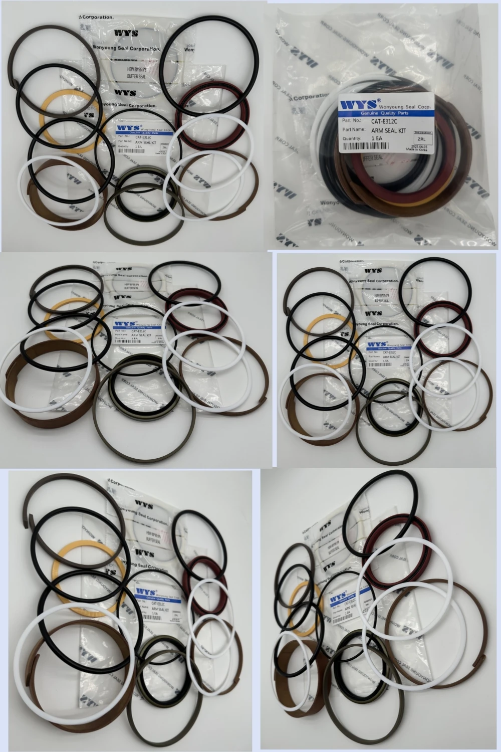 WYS Original Parts CAT-E312C High Quality Excavator Arm Seal Kit with 1 Year Warranty for Caterpillar Komatsu Hyundai Hitachi