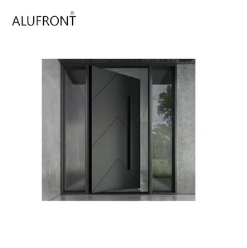Contemporary Luxury Aluminum Front Entry Pivot Door Modern Exterior Design with Fiberglass Screen Netting for Villas and Houses