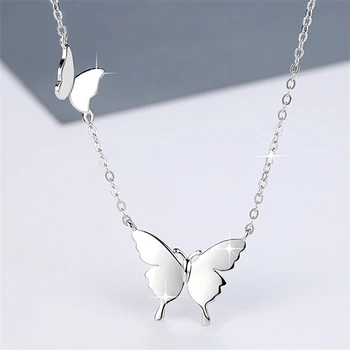 Women Jewelry 18K 14K Gold Plated Chain Custom 925 Sterling Silver Butterfly Pendant Necklace Jewelry Wholesale
