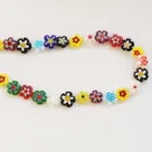 flower glass beads with hole mix color for DIY jewelry