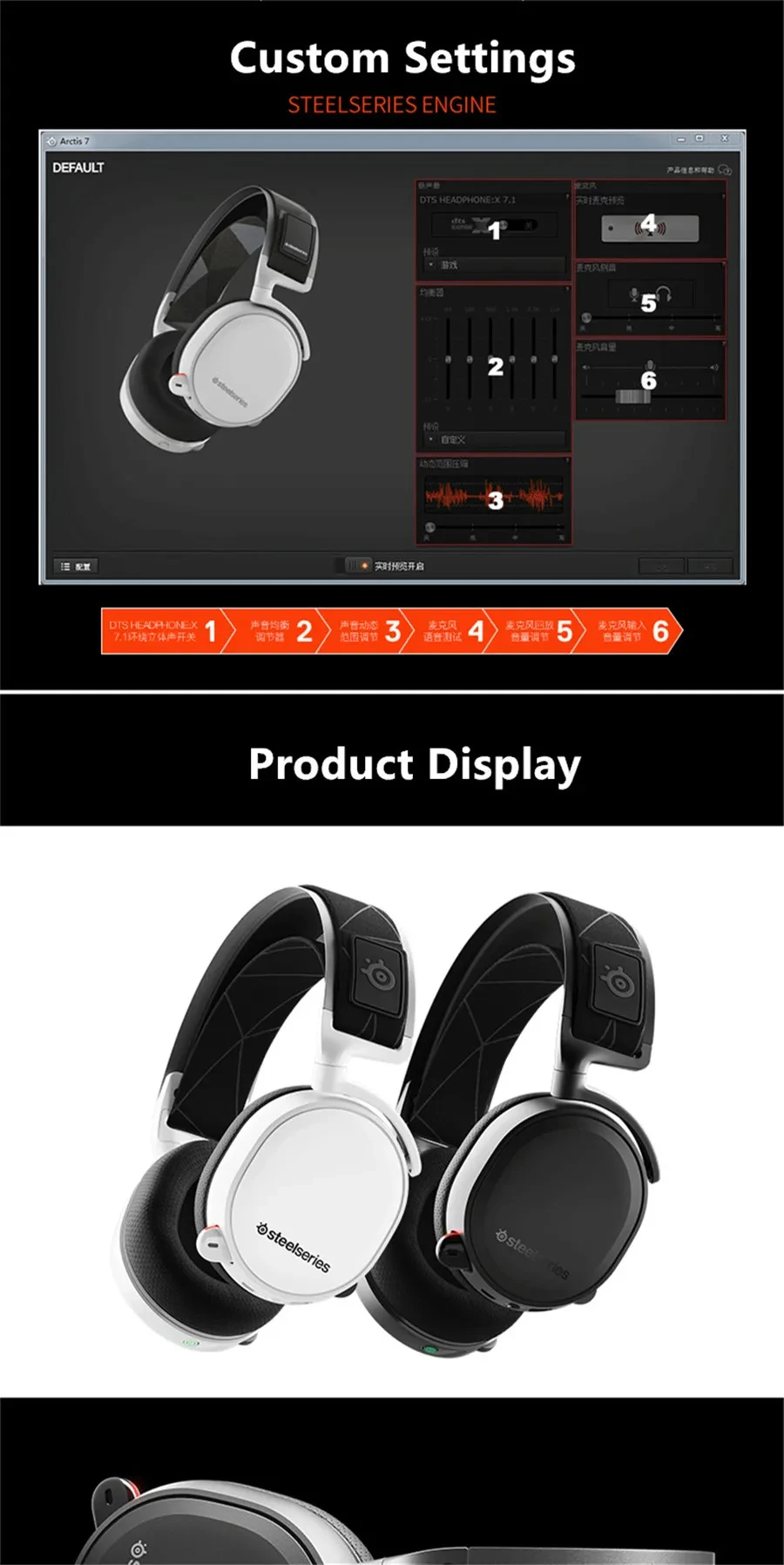 SteelSeries 100% Original Brand New Arctis 7 Gaming Headset High DTSXv2.0 7.1 Wireless Game Headset Headphone Wear Belt Wheat