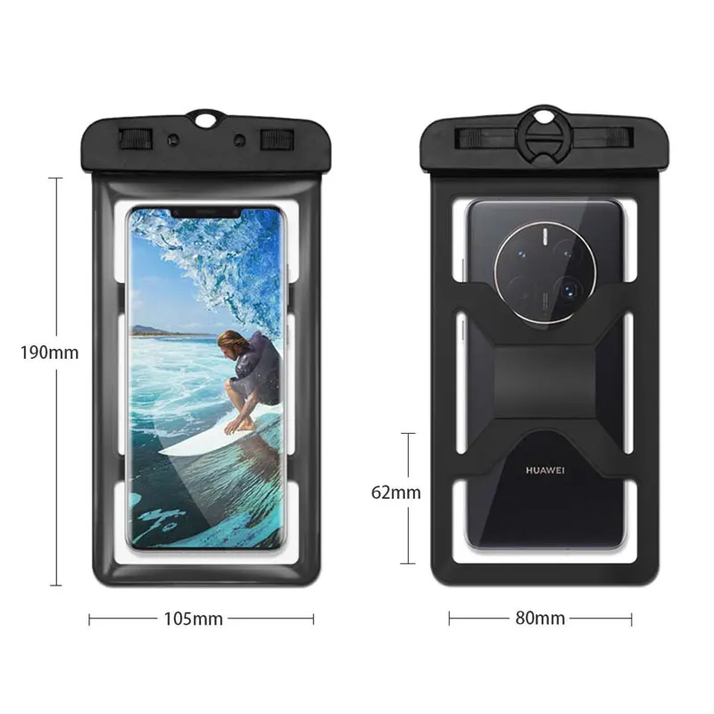 IPX8 Certificated 7.5inch Waterproof Phone Bag With Lanyard and Armband 2 in 1 Mobile Pouch