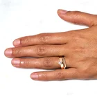 Jewelry Ring Wholesale Luna Costume Jewelry Wide Band 18k Gold Filled Big Opal Women Ring Wholesale
