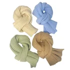 Scarf Wholesale Acrylic Polyester Polyamide Solid Color Women Winter Stylish Knitted Scarf