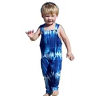 Baby Cotton OEM Or ODM Fashion Design Baby Boys' Rompers Cotton Blue Tie Dye Jumpsuit