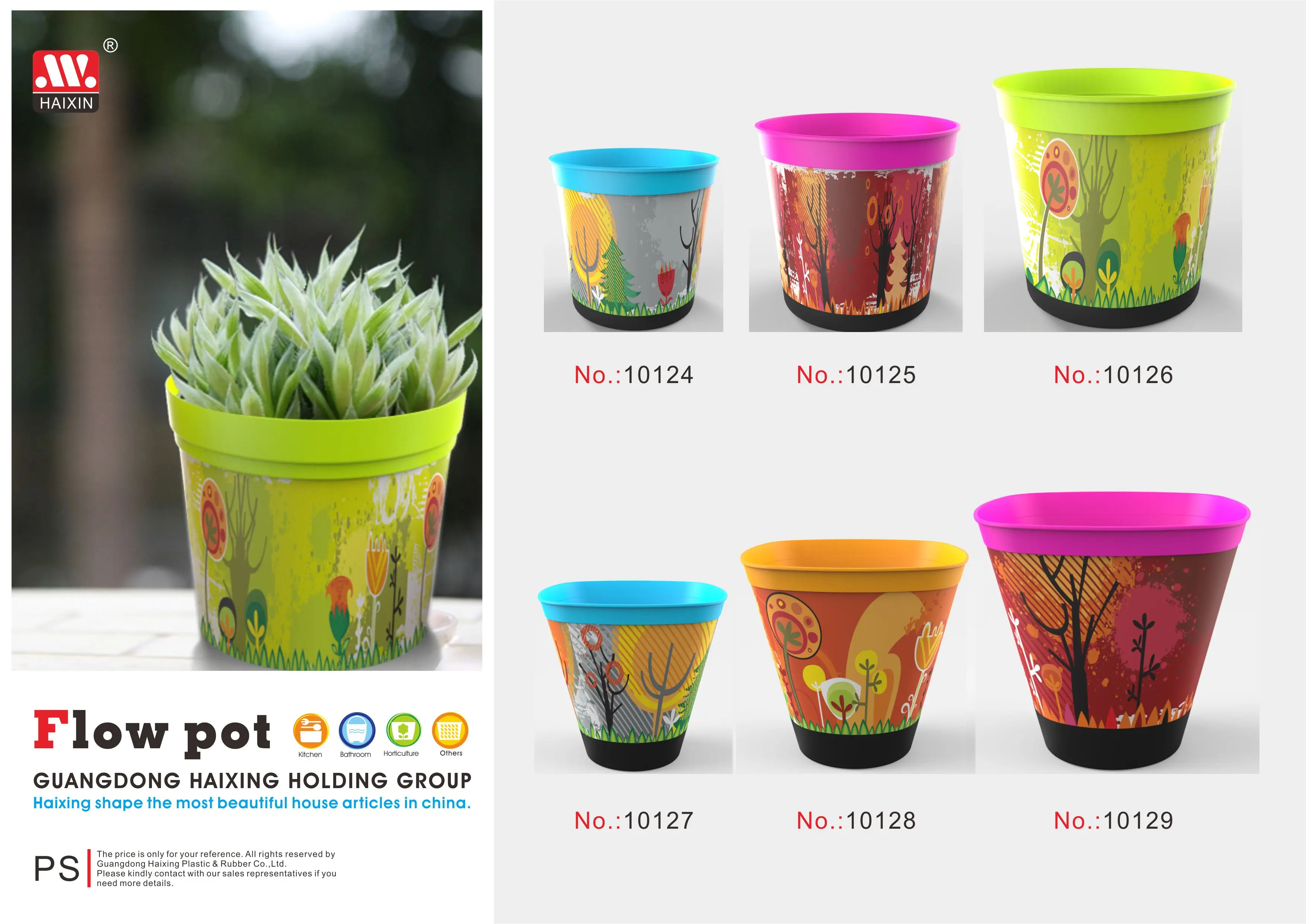 Hot Selling In-Mold Labeling Plastic Decor Flower Plant Clay Pot Large Size Square Shaped