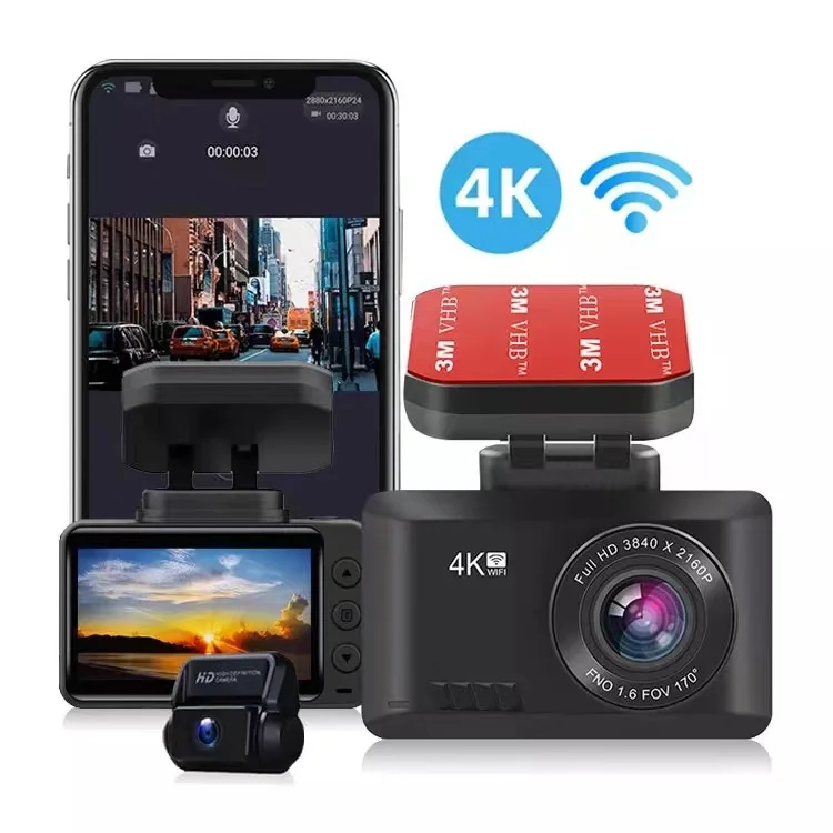T8 Wireless 2.45 Inch Dashcam Car Dash Cam 4k Dash Car Camera With Wifi Gps Lens Camera Dvr Front And Rear Dash Cam 4k - Buy Dash Cam 4k 4k