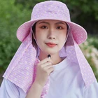 Men Women Outdoor Gardening Fishing Hiking Light String Fisherman Sun Hat Uv Protection Safari Camping Bucket Hats