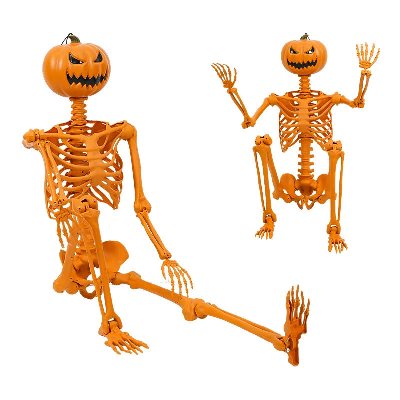 Halloween Prop Plastic Life Size Posble Pumpkin Joints Bones Human Halloween Skeletons For Holidays Decoration