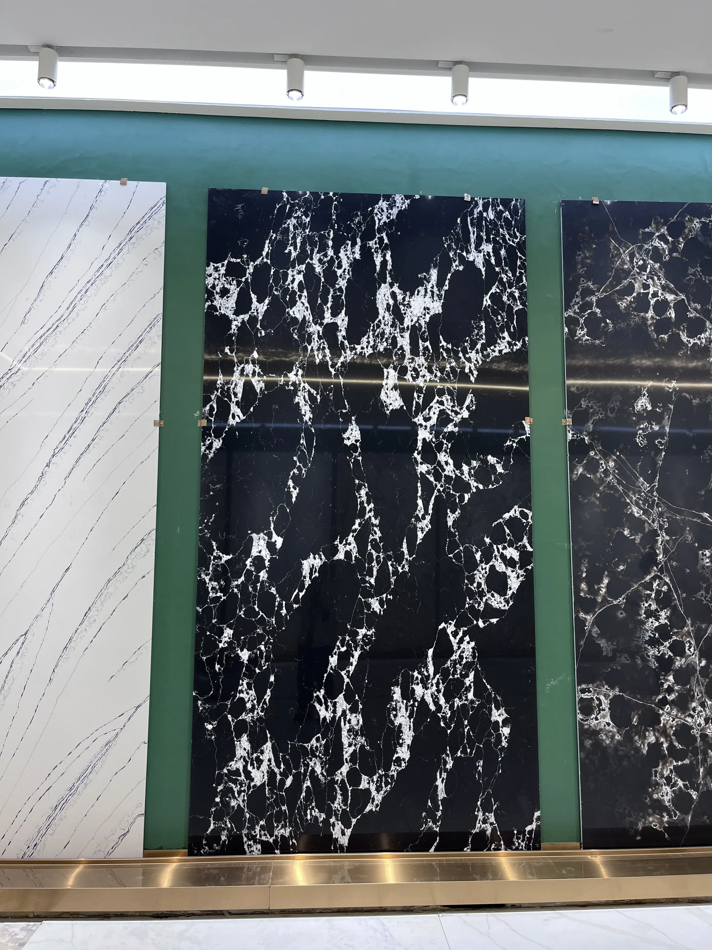 product ydstone modern design poetic black quartz kitchen countertop white vein stone slab for restaurant bar vanity top 3d model design256-5