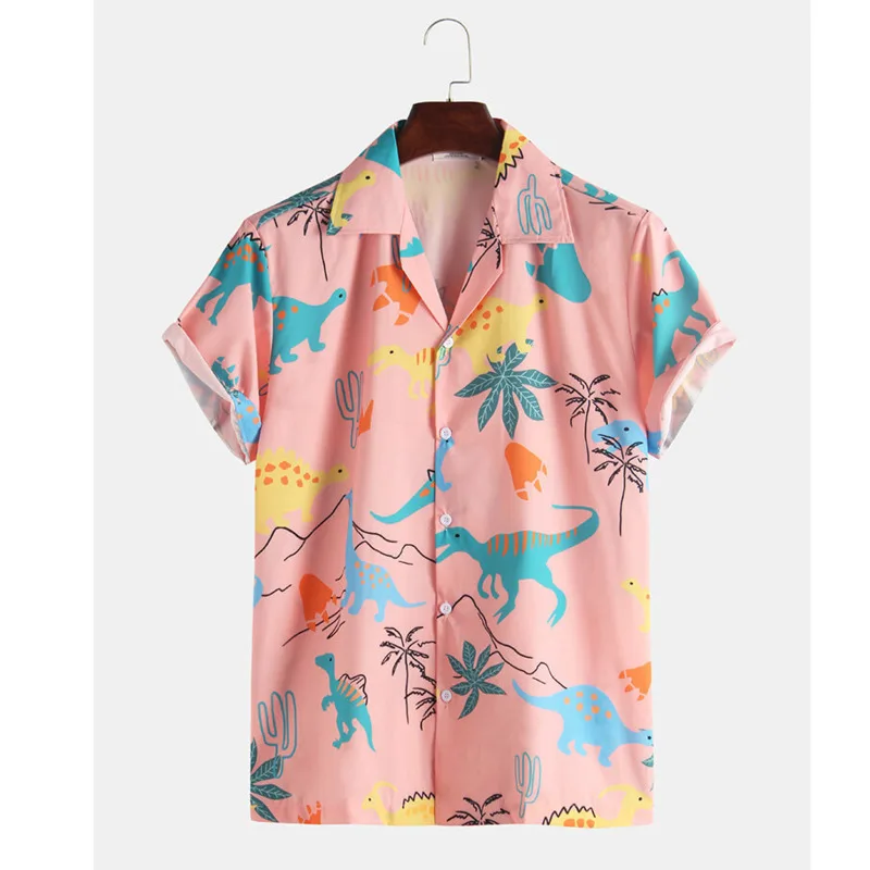 camisa havaiana rosa