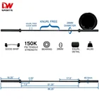 Barbell Barbells L Barbell DW SPORTS Black Zinc Barbell / Weight Lifting Bar / Weightlifiting Bar Barbells