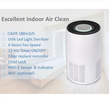 Hotel Office Air clean Real time Display PM2.5 Dust Smoke Purifier Desktop air purifier