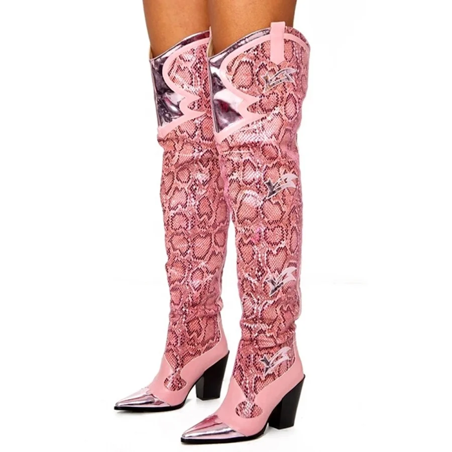 gucci thigh high boots pink