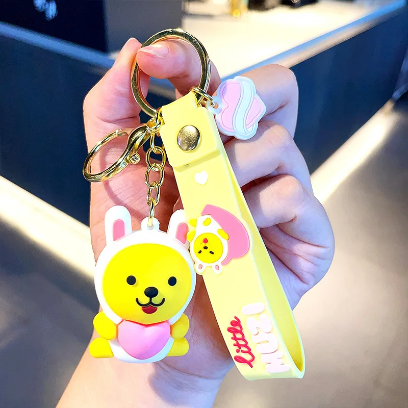 MB1 New Cute Cartoon Accessories Animal PVC Keychain Couples Car Charm Pendant Kakao Friends Keychain