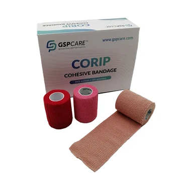 7.5cm*4.5m cotton fabrics self -adhesive elastic cohesive bandage for medical suppliers