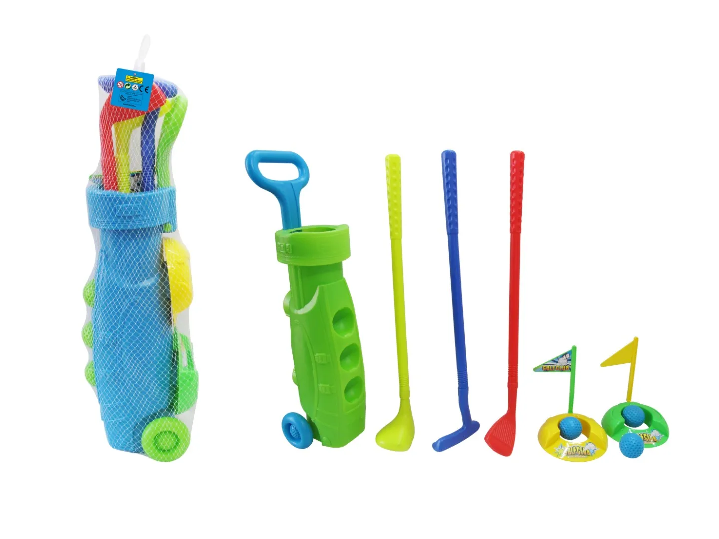 product kids golf set with 3 lightweight clubs 2 practice holes indoor outdoor play kit for toddlers early educational sports game-5