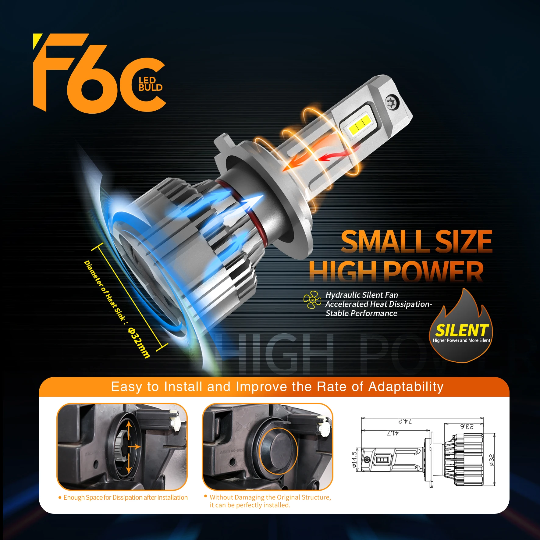 Mini Led Headlight 130w 11000lm Car Led Headlight Bulb H3 Led Headlight