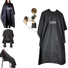 Salon Capes And Aprons Wholesale Black Salon Barber Gown Custom Logo Hairdresser Cape And Apron