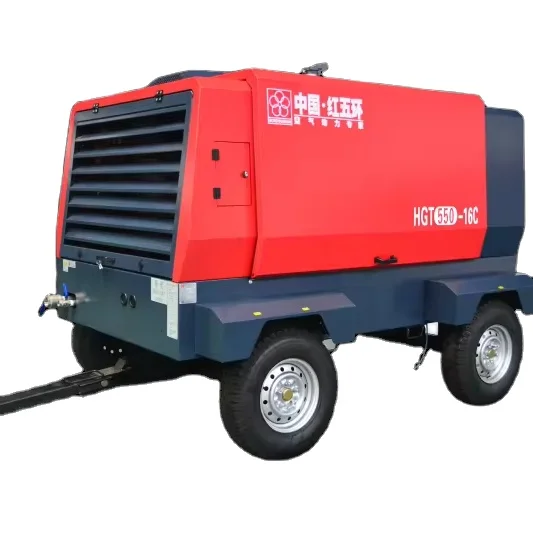 HWH 16bar 550cfm 157kw Portable Mobile Diesel Screw Air Compressor New Condition Oil-Less Lubrication
