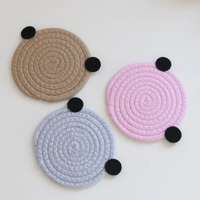 Wholesales Table Heat Insulation Non Slip Bowl Pad Cup Holder Kitchen Mat Cute Cotton Rope Placemat
