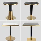 New Design Marble Desktop Dining Table Stainless Steel Dining Table 6 Seater
