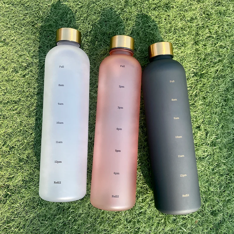 1L Sports Water Bottle with Reminder to Drink Water Hydrogen Water Bottle Plastik wasser flasche BPA frei Tritan Wasser flasche