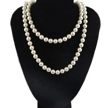 Long Pearl Necklace Freshwater, Pearl Necklace Women