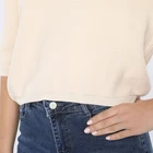 Pullover Winter V-neck Half-sleeve Pullover Short Base Shirt Color Matching Women Sweater2021