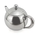 Tea Pot Stainless Tea Pot Stainless Steel Double Wall Easy Pour Tea Pot With Infuser Basket