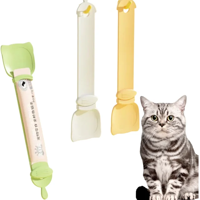 Cross-border pet feeding one-hand liquid snack spoon non-leaking food magic cat strip squeezer