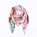 Hand Scarfs New Type 100%silk Screen Printing Hand Rolled Spring 90x90 Ladies Silk Designer Scarfs