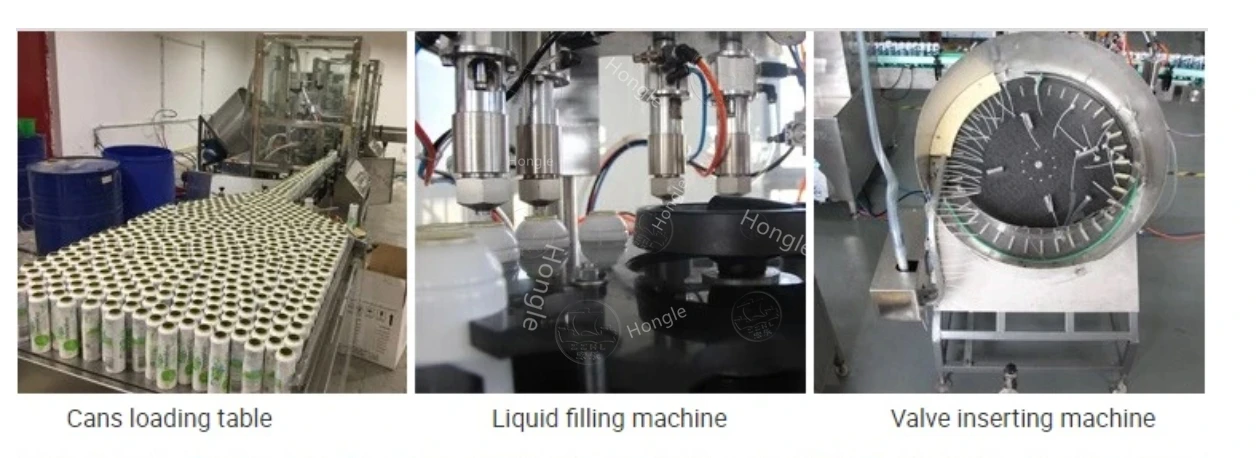 Full Automatic Aerosol Detergent Pesticides Automotive Carb Cleaner Filling Machine Production Line Maquina De Espuma En Aerosol supplier