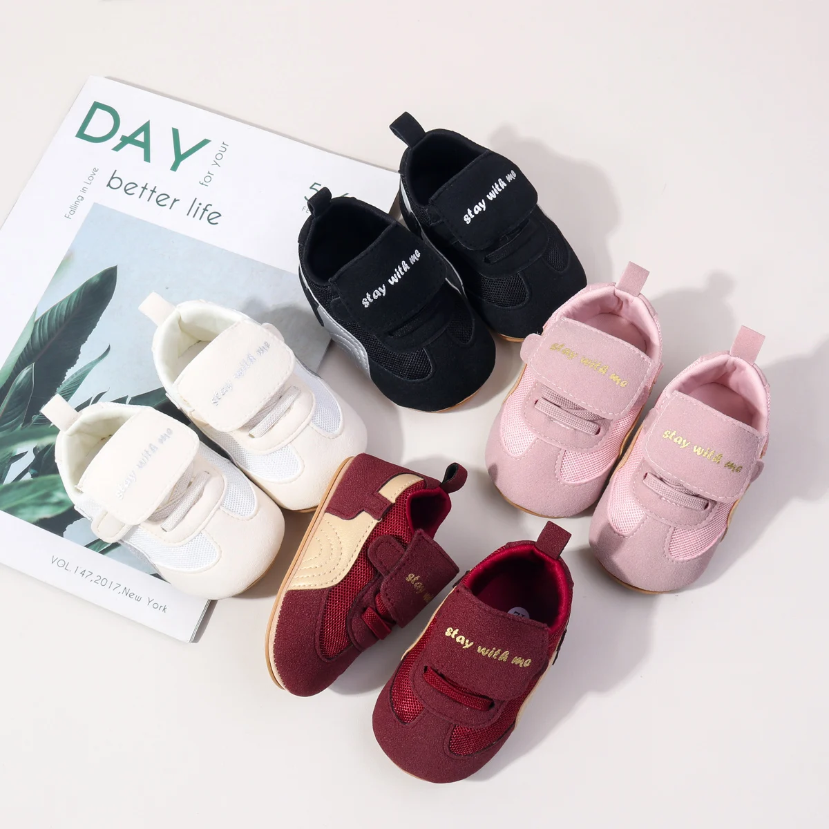 Sturdy Soft Flat TPR Soles New Design Solid Color Casual Infant Shoes All Seasons Toddler Walking Shoes for Boys and Girls supplier