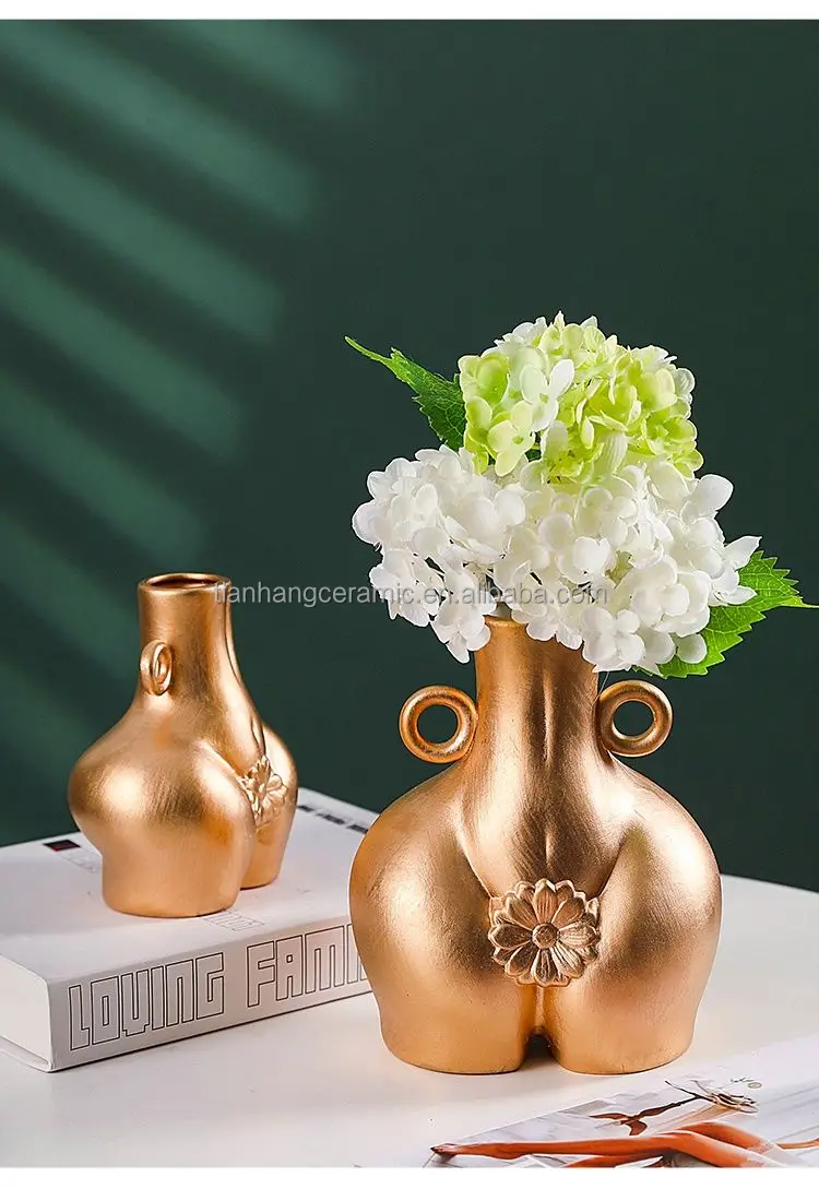 Hot sale creative indoor desktop Luxury decoration porcelain flower pot white and gold color big ass ceramic vase for home decor.jpg