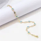 Gold Plated Turkish Bracelet Women BXY Gold Plated Handmade Brass Chain Turkish Evil Eye Bracelet For Women