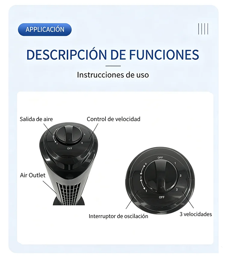 Tower Pedestal Fans, 110V, 40w - detail 12