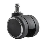 Gray Wheels Wheel New Items Parts 50mm Dark Gray Pu Stem Wheels Base Office Chair Swivel Caster Wheel