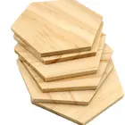 25pcs9cm Solid Wood Hexagonal Wooden Chip Decorative Crafts