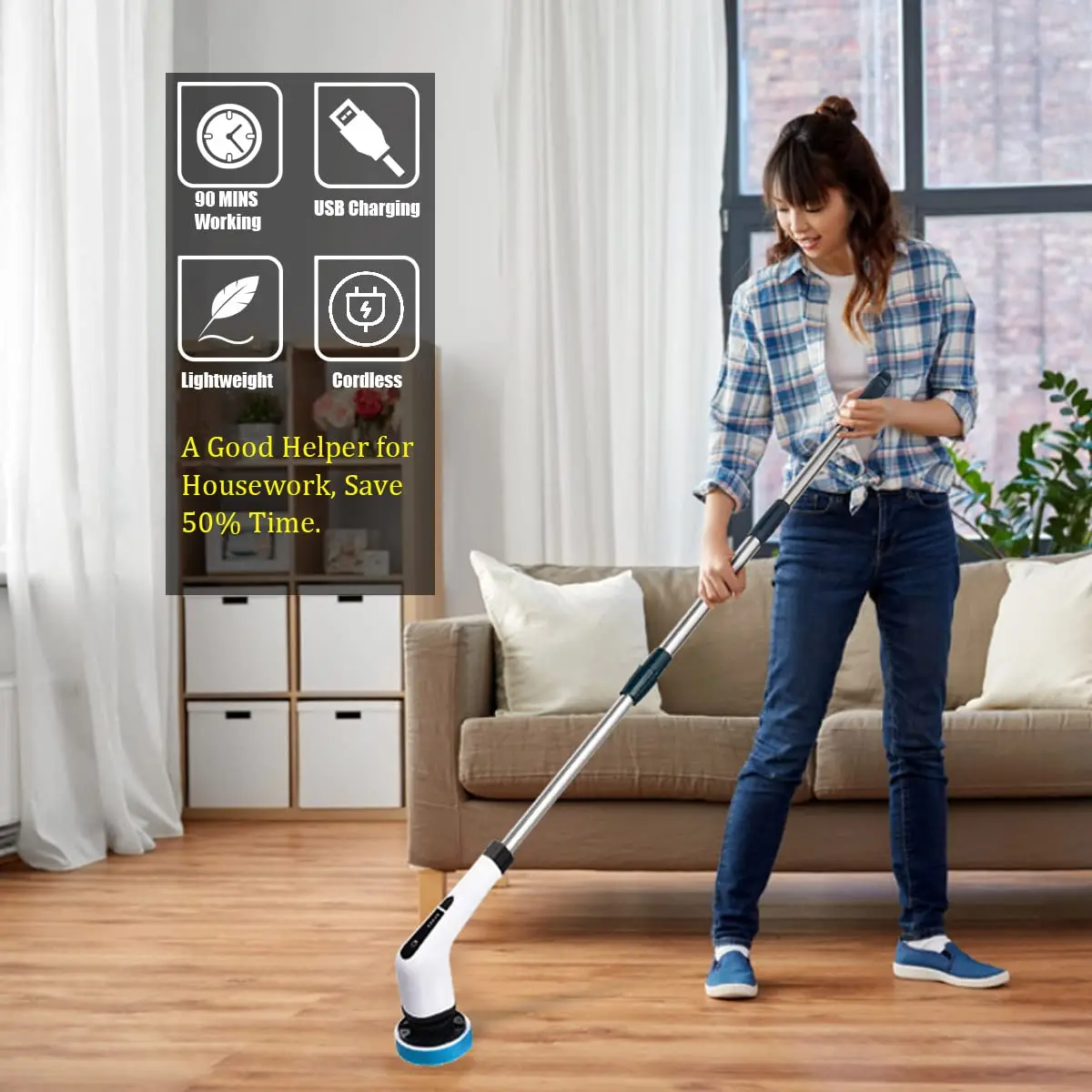 7 In 1 Auto Home Kitchen Bathroom Floor Power Brush Handheld Cordless