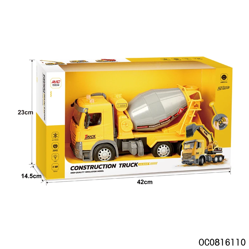 Remote control car rc concrete mixer truck toy  1 : 12 scale for boy