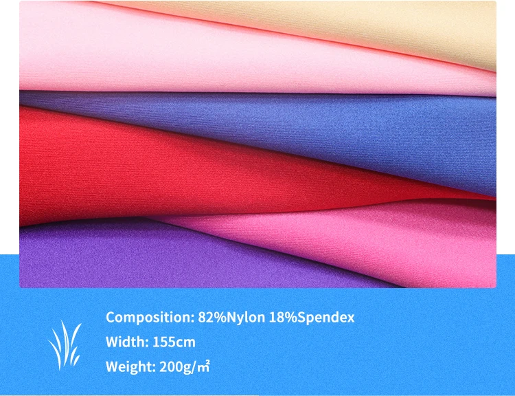 Customized Recycled Wrinkle Nylon Spandex Elastane Quick Dry Plain Dyed